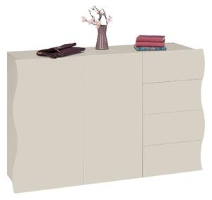 Mobile Multiuso 2 Ante 4 Cassetti Onda 124x40x81 cm Finitura in Melamina Cachemire