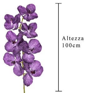 Set 4 Orchidea Artificiali Vanda Altezza 100 cm Blu