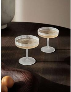 Ferm LIVING - Ripple Champagne Saucers 2 pcs. Frosted ferm LIVING