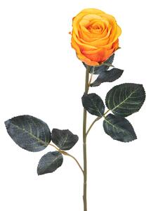 Set 8 Rose Artificiali Semi Aperta Altezza 37 cm Arancio