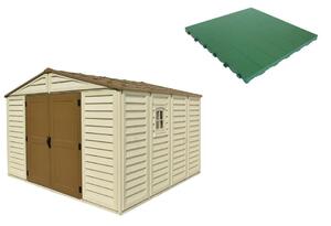 Pavimento per Casetta Box da Giardino 325x319x233 cm in Plastica Verde