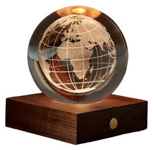 AMBER CRYSTAL LIGHT 3D LASER WORLD GLOBE ART. G025WO