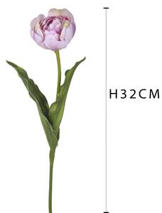 Set 4 Tulipani Artificiali con Real Touch Altezza 67 cm Viola