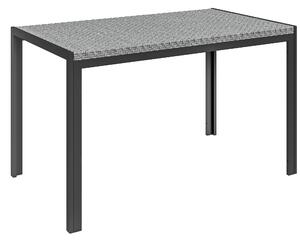 Outsunny Tavolo da Giardino in Rattan PE per 4 Persone con Struttura in Metallo, 120x70x72cm, Grigio