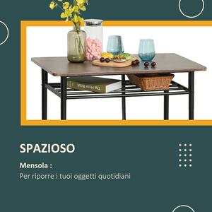 HOMCOM Tavolo Alto con 2 Sgabelli per Cucina, Soggiorno, Bar, Struttura in Acciaio con Poggiapiedi e Mensola