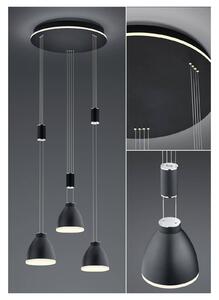 HELL Lampada LED sospensione Leni, 3 luci, tonda, nero