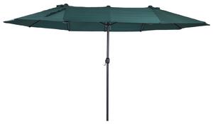 Outsunny Ombrellone da Giardino Doppio con Apertura a Manovella, Acciaio e Poliestere, 460x270x240cm|Aosom