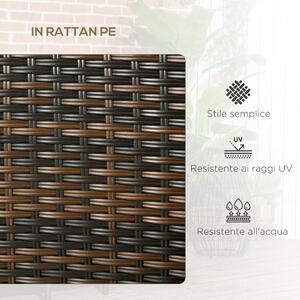 Outsunny Set da Giardino in Rattan con 2 Sedie Moderne e Tavolino da Caffè, 138x60x87 cm, Marrone