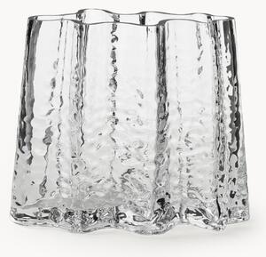 Vaso in vetro soffiato con superficie strutturata Gry, alt. 19 cm