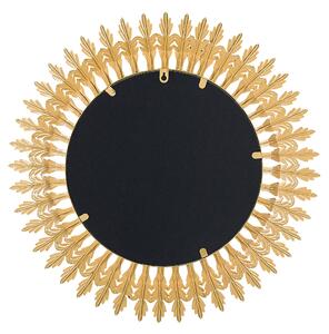 Specchio da parete a forma di sole rotondo dorato da 60 cm a forma di sole Beliani