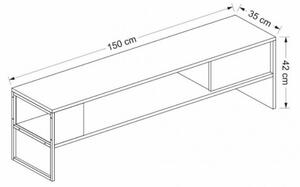 Mobile Porta TV 150x35x42 Con Anta E Vano A Giorno Concord Bianco E Nero