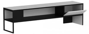 Mobile Porta TV 150x35x42 Con Anta E Vano A Giorno Concord Bianco E Nero