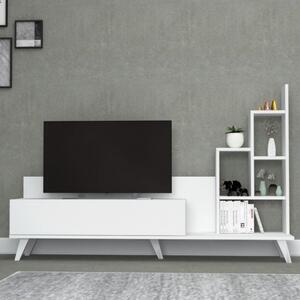 Mobile Porta TV 160 Cm Con Piedini E Libreria Bingo Bianco - EFFEZETA