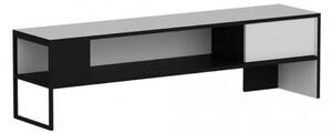 Mobile Porta TV 150x35x42 Con Anta E Vano A Giorno Concord Bianco E Nero