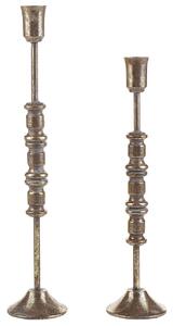 Set di 2 portacandele in metallo di colore dorato due misure candelieri classici stile tradizionale Beliani