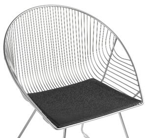 Set di 2 sedie da pranzo Struttura in metallo argento Seduta in ecopelle nera Design industriale moderno Beliani