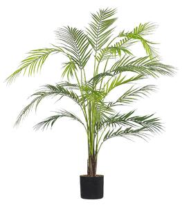 Pianta Artificiale in Vaso Verde e Nero Materiale Sintetico 124 cm Falso Areca Palm Accessorio Decorativo per Interni Beliani