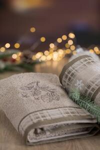Asciugamano natalizio in cotone beige Larghezza: 70 cm | Lunghezza: 140 cm