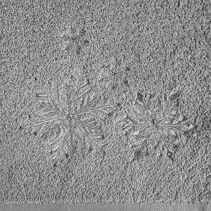 Asciugamano natalizio in cotone grigio con ricamo argento Larghezza: 70 cm | Lunghezza: 140 cm