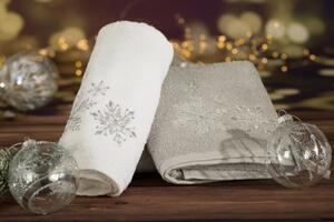 Asciugamano natalizio in cotone con ricamo in argento Šírka: 50 cm | Dĺžka: 90 cm