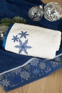 Asciugamano in cotone blu con ricamo natalizio Šírka: 50 cm | Dĺžka: 90 cm