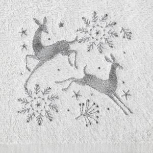 Asciugamano natalizio in cotone bianco con renne Šírka: 50 cm | Dĺžka: 90 cm