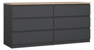 Cassettiera grigio scuro 154x76x50 cm Naia – Tvilum