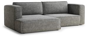 Divano angolare grigio allungabile/con contenitore (con penisola a sinistra/con chaise lounge) con rivestimento in ciniglia Velto – Maison de Rêve