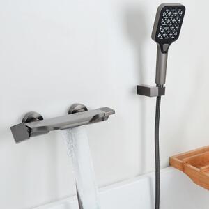Rubinetto da bagno con doccetta e uscita a cascata, Grigio