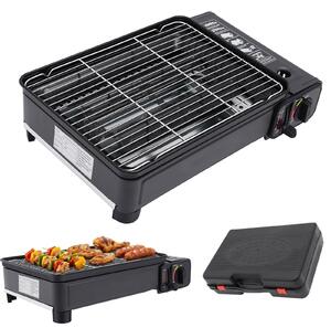 Griglia da campeggio a gas - Griglia da tavolo portatile da 2200 W - Nera