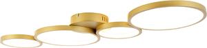 QAZQA - Plafoniera moderna I plafoniera I lampada I lampada oro I ottone incl. LED a 3 livelli dimmerabile a 4 luci - Lupolo dimmer I dimmerabile I soggiorno I camera da letto - alluminio allungato - I (non è una
