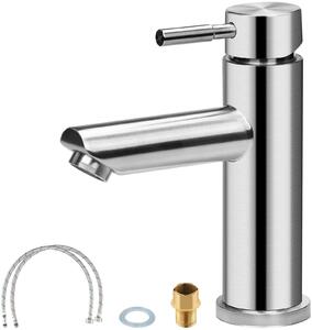 Miscelatore per lavabo da bagno in acciaio inossidabile con controllo separato dell'acqua calda e fredda
