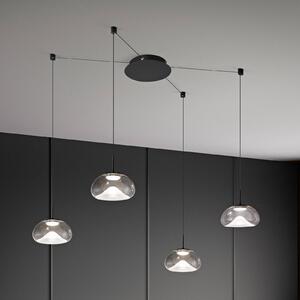 Fabas Luce Lampada a sospensione in vetro Brena, dimmerabile, Chiaro / Trasparente, Soggiorno / Sala da pranzo, Vetro, Moderno, Lampada a sospensione