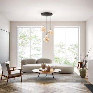 Fabas Luce Lampada a sospensione in vetro Deva, dimmerabile, Crema / Ambra, Soggiorno / Sala da pranzo, Vetro, Moderno, Lampada a sospensione