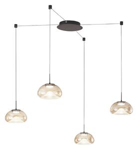 Fabas Luce Lampada a sospensione in vetro Brena, dimmerabile, Marrone / Ruggine, Soggiorno / Sala da pranzo, Vetro, Moderno, Lampada a sospensione