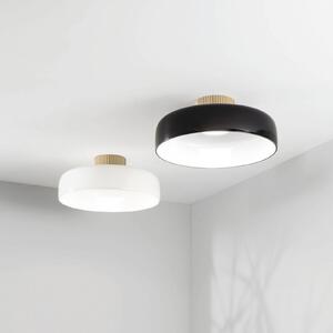 Fabas Luce Plafoniera a LED Lunar, dimmerabile, Nero, Soggiorno / Sala da pranzo, Vetro, Moderno, Plafoniera LED