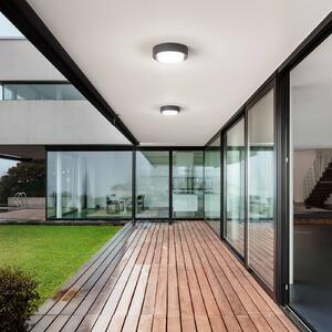 Fabas Luce Plafoniera LED da esterni Owen, grigio scuro, metallo, 23 cm, IP65 Owen, Nero, Alluminio, Moderno, Plafoniere LED