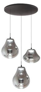 Fabas Luce Lampada a sospensione in vetro Deva, dimmerabile, Alluminio / Grigio / Zincato, Soggiorno / Sala da pranzo, Vetro, Moderno, Lampada a sospensione
