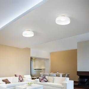 Fabas Luce Plafoniera a LED Lunar, dimmerabile, Bianco / Opale, Soggiorno / Sala da pranzo, Vetro, Moderno, Plafoniera LED