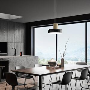Fabas Luce Lampada a sospensione in vetro Lunar, dimmerabile, Nero, Soggiorno / Sala da pranzo, Vetro, Moderno, Lampada a sospensione