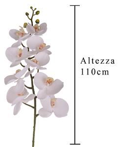 Set 2 Phalenopsis Artificiali con 9 Fiori Altezza 110 cm Bianco