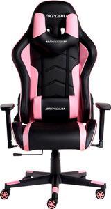 MaxPodium Tactical sedia gaming nera e rosa – sedia da ufficio ergonomica con braccioli 3D, fino a 150 kg