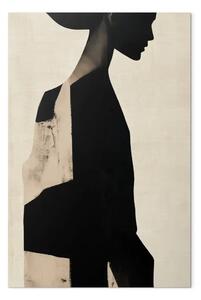 Profilo scuro - silhouette elegante di una donna con cappello