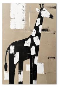 Giraffa nera - motivi geometrici su sfondo beige effetto invecchiato