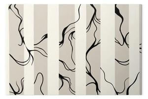 Strisce delicate: linee nere e curve su uno sfondo chiaro