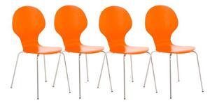Set di 4 sedie per visitatori Finley arancione