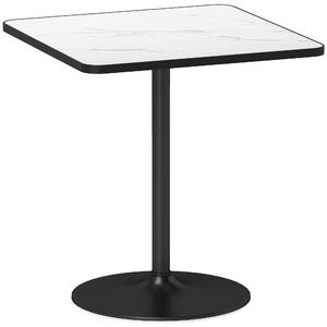 HOMCOM Tavolo quadrato da cucina per 4 persone, in effetto marmo, 70x70 cm, bianco | Aosom Italy