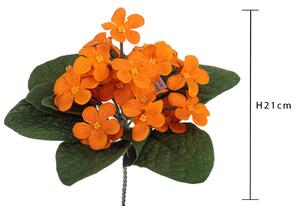 Set 6 Cespugli Artificiali di Violetta Altezza 21 cm Arancio