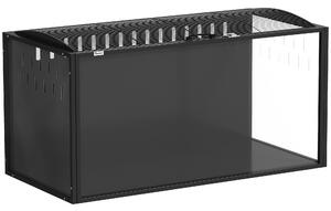 PawHut Gabbia per Criceti Grande con Coperchio Ventilato Ribaltabile, Telaio in Acciaio e Pannelli Trasparenti, 105x51x53 cm, Nero | Aosom Italy