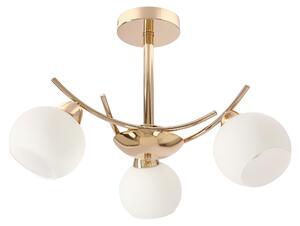 Moderna illuminazione a sospensione a tre bracci AMOS - 3xE27, 40W, oro/bianco